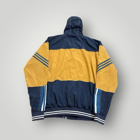 Adidas Originals Colorblock Hooded Windbreaker Jacket Navy Yellow XXL Men’s - Picture 2 of 9